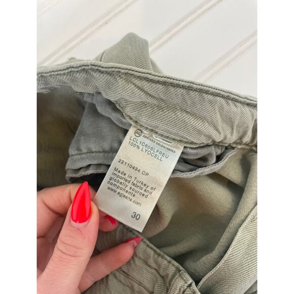 AG Adriano Goldschmied Womens Cargo Pants Khaki Straight Leg Cropped Size 30 - Picture 10 of 10